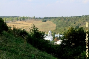 Vedere din defileu spre Mănăstirea Dobrușa, Șoldănești