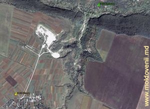 Valea pîrîului Bîrnova pe harta Google