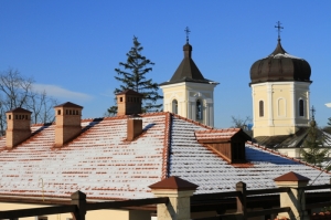 Вид на купола старой церкви в Каприянском монастыре