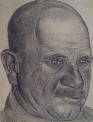 A. Baillayre. Portret de bărbat, 1922, MNAP, creion italian