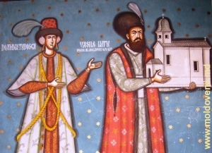 Tabloul votiv: voievodul Vasile Lupu şi Doamna Tudosca, Mănăstirea Podgoria Copou, Iași