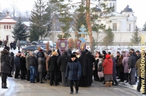 Освящение воды в праздник Крещения в монастыре Курки, 19 января 2012