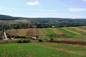 Vedere spre satul Leuşeni şi împrejurimi, fotografiate de pe deal