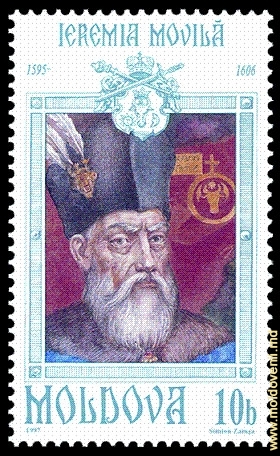 Imaginea lui Ieremia Movilă pe o marcă poştală din Republica Moldova